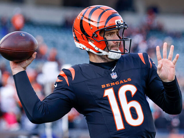 CINCINNATI, OHIO - JANUARY 4: Joe Flacco #16 of the Cincinnati Bengals warms up prior to the game against the Cleveland Browns at Paycor Stadium on January 4, 2026 in Cincinnati, United States.