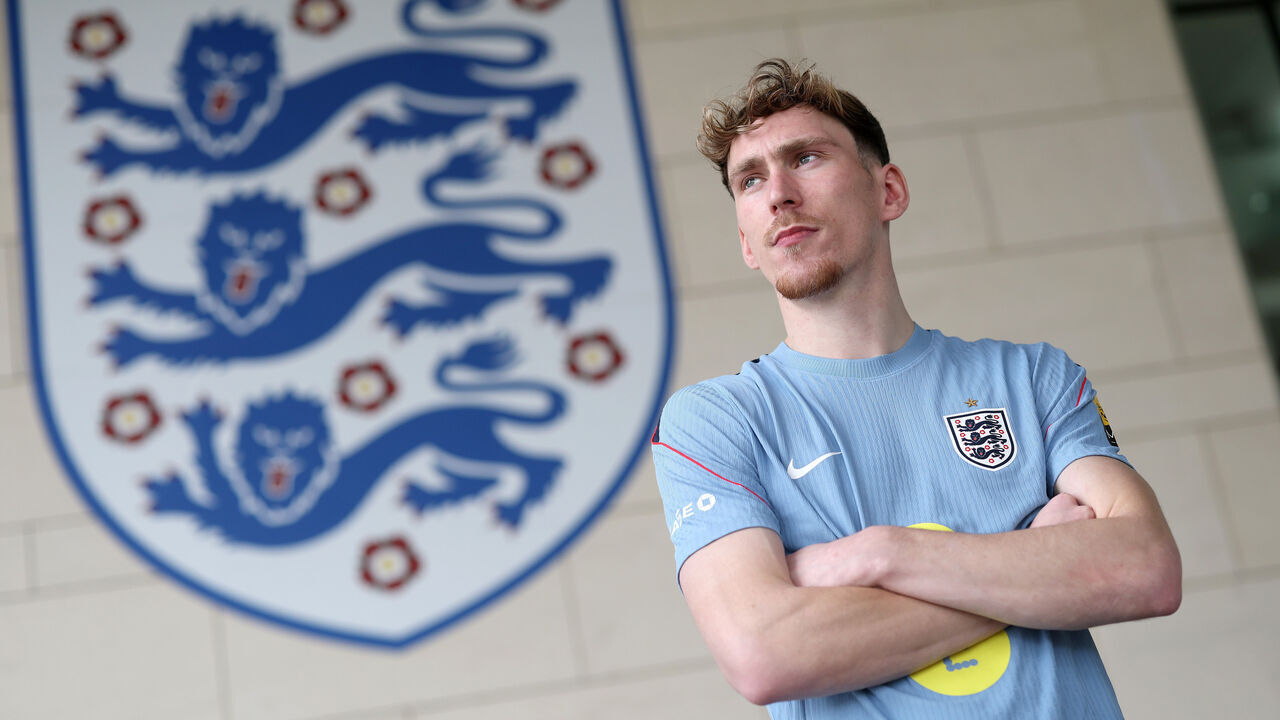 BURTON-UPON-TRENT, ENGLAND - MARCH 24: James Garner of England poses for a photo at St Georges Park on March 24, 2026 in Burton-upon-Trent, England.