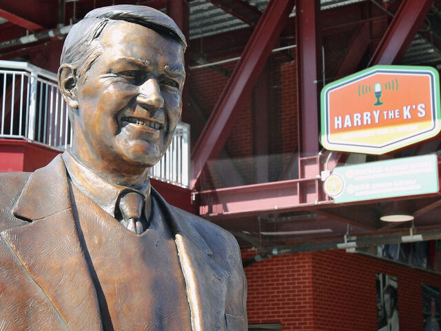 PHILADELPHIA , PA - AUGUST 17: A look at the Statue of the late broadcaster Harry Kalas of the Philadelphia Phillies prior to a game against the Arizona Diamondbacks at Citizens Bank Park on August 17, 2011 in Philadelphia, Pennsylvania.