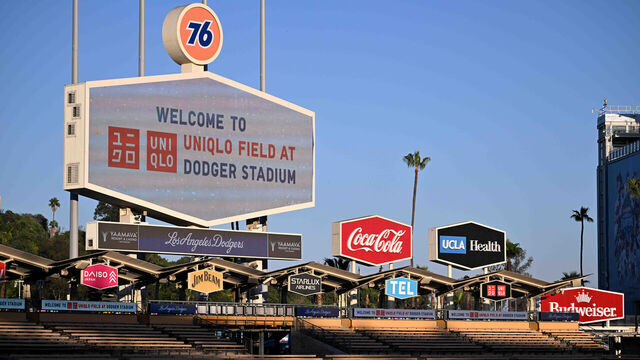 Los Angeles, CA - March 25: The Los Angeles Dodgers and UNIQLO announced a partnership renaming the Dodger Stadium playing field to UNIQLO Field at Dodger Stadium in Los Angeles on Wednesday, March 25, 2026.