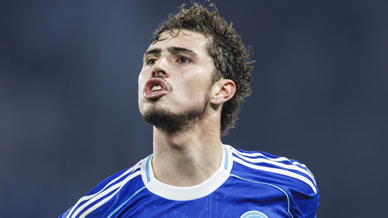 STRASBOURG, FRANCE - MARCH 19: Joaquin Panichelli of Strasbourg reacts during the UEFA Conference League 2025/26 round of 16 second leg match between RC Strasbourg Alsace and HNK Rijeka at Stade de la Meinau on March 19, 2026 in Strasbourg, France.