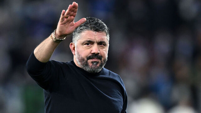 BERGAMO, ITALY - MARCH 26: Gennaro Gattuso of Italy celebrates at the end of the FIFA World Cup 2026 European Qualifiers KO play-offs match between Italy and Northern Ireland at Stadio di Bergamo on March 26, 2026 in Bergamo, Italy.