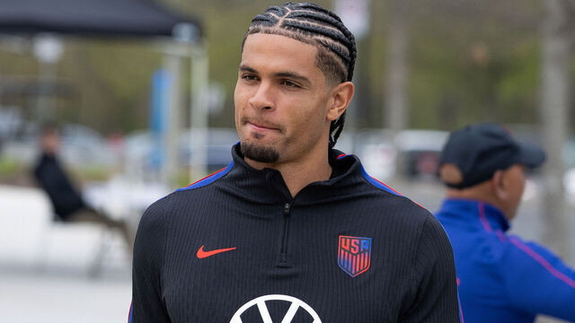MARIETTA, GEORGIA - MARCH 25: Miles Robinson of the United States arrives to take part in a USMNT training session at Children's Healthcare of Atlanta Training Ground on March 25, 2026 in Marietta, Georgia.