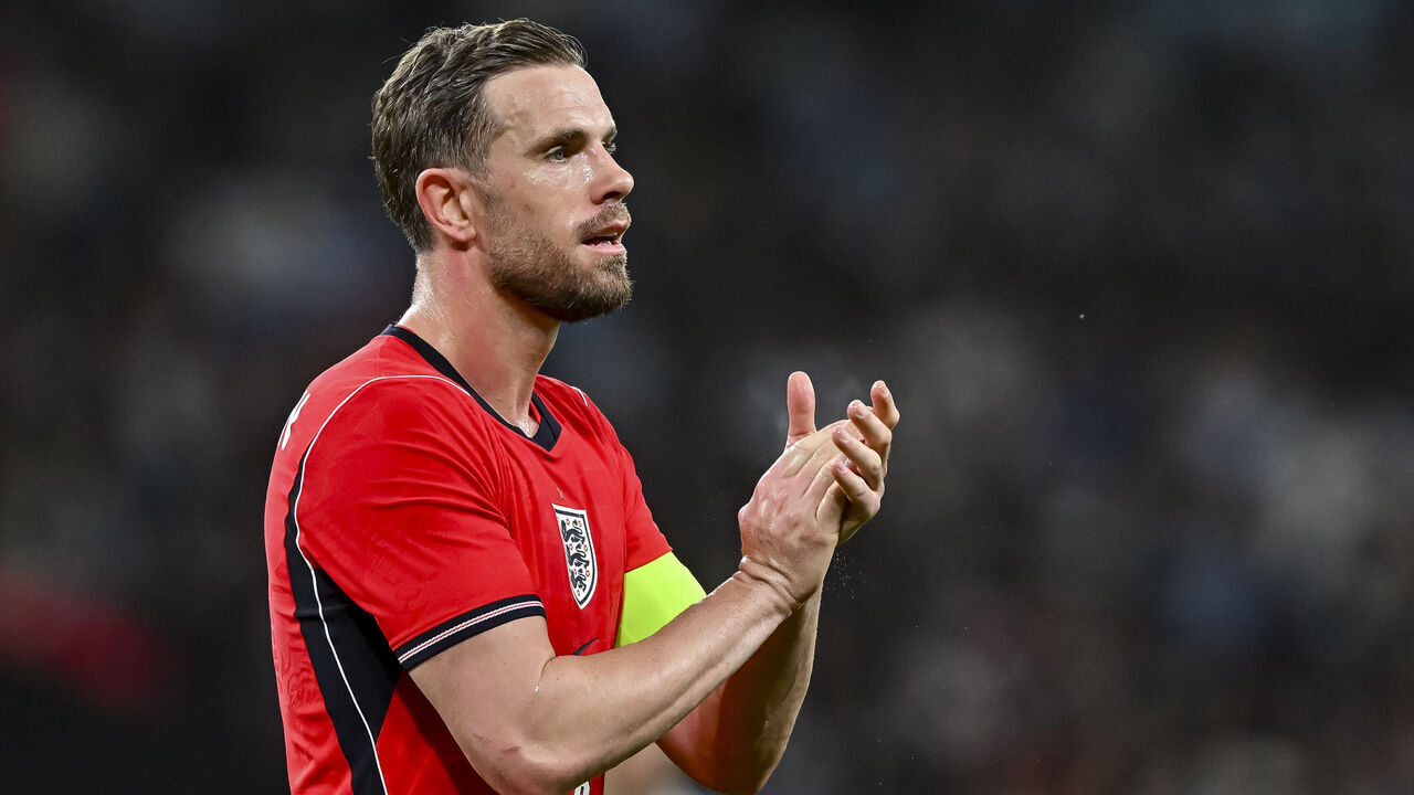 London, United Kingdom - March 27: Jordan Henderson of England looks on during the international friendly match between England and Uruguay at Wembley Stadium on March 27, 2026 in London, England.