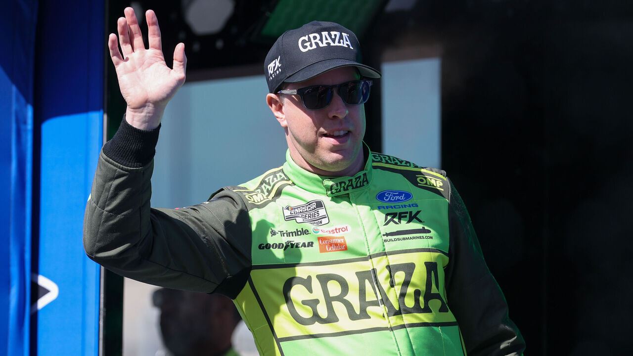 AUSTIN, TX - MARCH 01: Brad Keselowski (#6 RFK Racing Graza Ford) wavies to fans during driver introductions ahead of the NASCAR Cup Series DuraMAX Texas Grand Prix on March 1, 2026, at the Circuit of the Americas in Austin, TX.