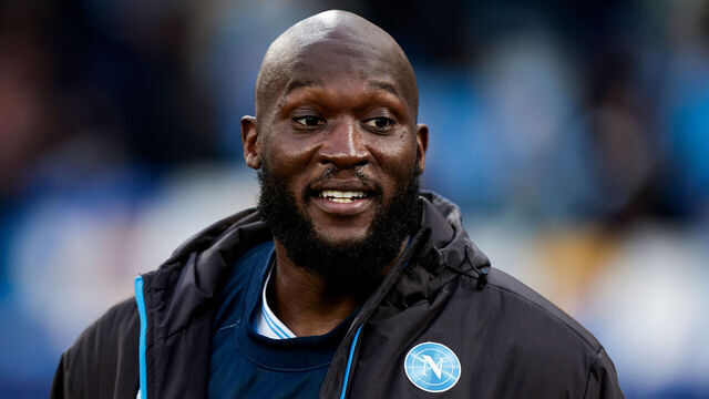 DIEGO ARMANDO MARADONA STADIUM, NAPLES, CAMPANIA, ITALY - 2026/03/14: Napoli's Belgian forward Romelu Lukaku looks on during the Serie A football match between SSC Napoli vs Lecce. Napoli won 2-1.