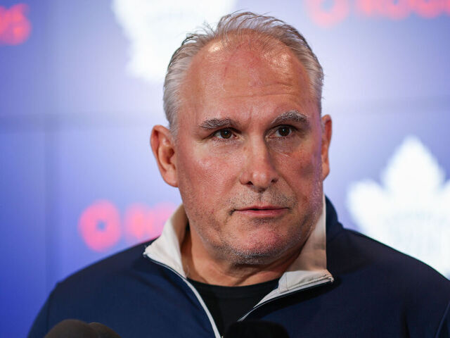 TORONTO, CANADA - MARCH 25: Head coach Craig Berube of the Toronto Maple Leafs speaks to media prior to the game against the New York Rangers at Scotiabank Arena on March 25, 2026 in Toronto, Ontario, Canada.