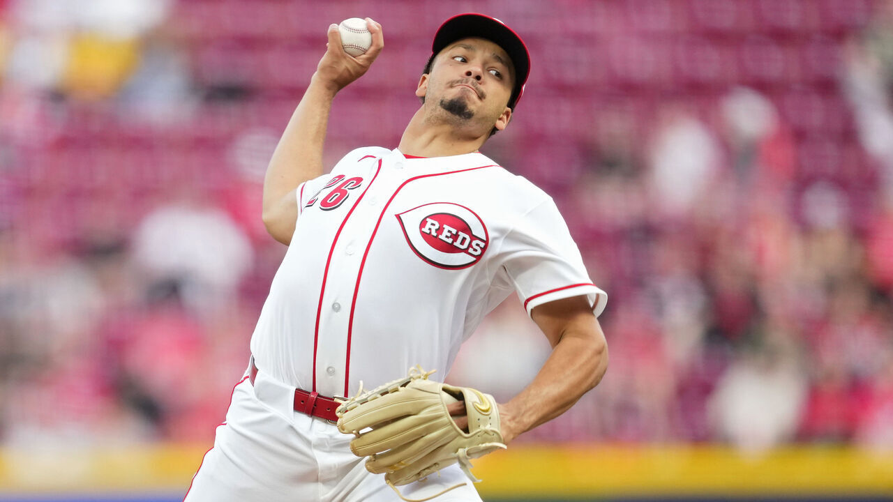 CINCINNATI, OHIO - MARCH 30: Pitcher Chase Burns #26 of the Cincinnati Reds throws during the second inning of a baseball game against the Pittsburgh Pirates at Great American Ball Park on March 30, 2026 in Cincinnati, Ohio.