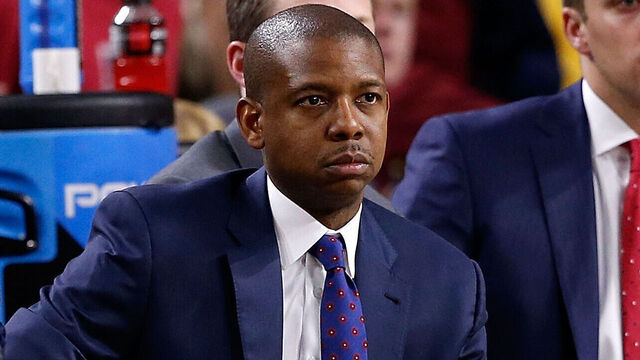 TEMPE, ARIZONA - JANUARY 31: Assistant coach Justin Gainey of the Arizona Wildcats during the second half of the college basketball game against the Arizona State Sun Devils at Wells Fargo Arena on January 31, 2019 in Tempe, Arizona. The Sun Devils beat the Wildcats 95-88.