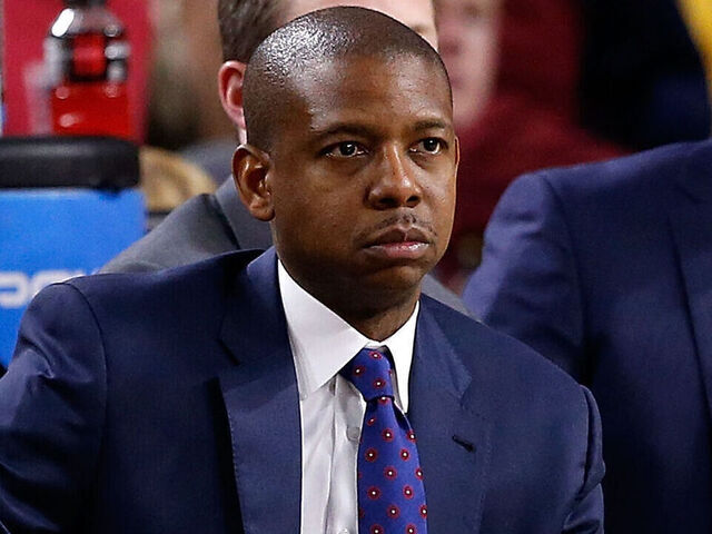 TEMPE, ARIZONA - JANUARY 31: Assistant coach Justin Gainey of the Arizona Wildcats during the second half of the college basketball game against the Arizona State Sun Devils at Wells Fargo Arena on January 31, 2019 in Tempe, Arizona. The Sun Devils beat the Wildcats 95-88.