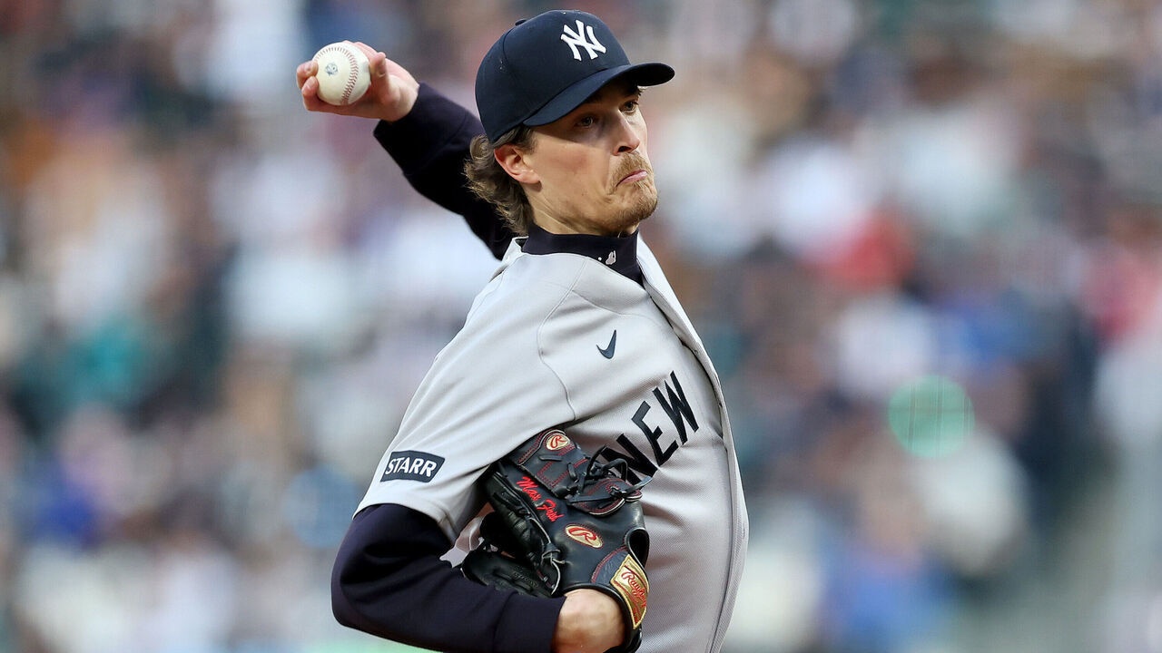 SEATTLE, WASHINGTON - MARCH 31: Max Fried #54 of the New York Yankees pitches during the first inning Mariners at T-Mobile Park on March 31, 2026 in Seattle, Washington.