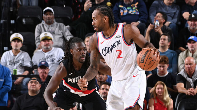 INGLEWOOD, CA - MARCH 31: Jrue Holiday #5 of the Portland Trail Blazers plays defense during the game against the LA Clippers on March 31, 2026 at Intuit Dome in Los Angeles, California. NOTE TO USER: User expressly acknowledges and agrees that, by downloading and/or using this Photograph, user is consenting to the terms and conditions of the Getty Images License Agreement. Mandatory Copyright Notice: Copyright 2026 NBAE