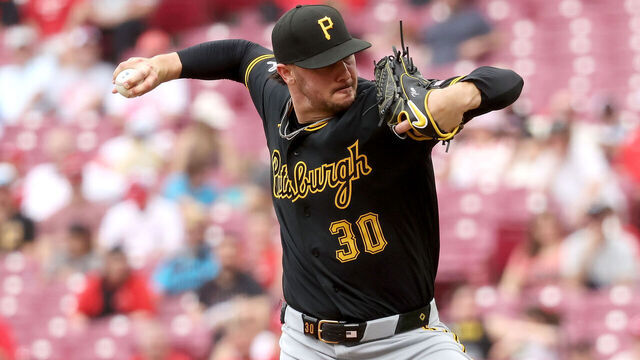 CINCINNATI, OHIO - APRIL 1: Paul Skenes #30 of the Pittsburgh Pirates throws a pitch during the third inning of the game against the Cincinnati Reds at Great American Ball Park on April 1, 2026 in Cincinnati, Ohio.