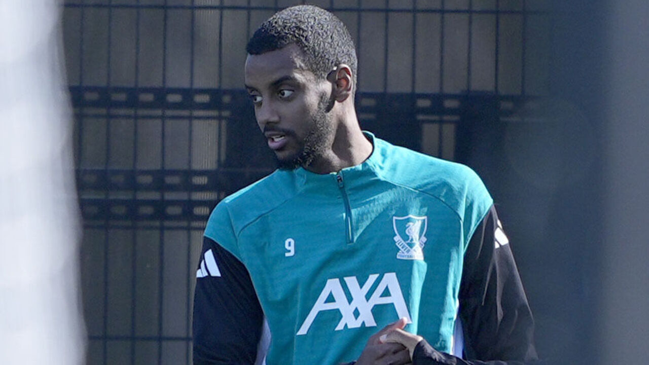 Liverpool's Alexander Isak during a training session at the AXA Training Centre, Liverpool. Picture date: Tuesday March 17, 2026.
