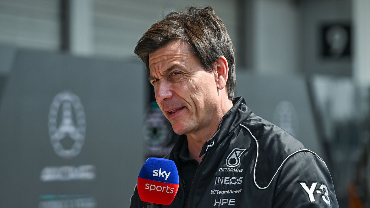 SUZUKA, JAPAN - MARCH 28: Toto Wolff, Team Principal of the Mercedes-AMG Petronas F1 Team, speaks to the media following the third practice session ahead of the 2026 Japanese Grand Prix at Suzuka Circuit in Suzuka, Mie Prefecture, Japan, on March 28, 2026.