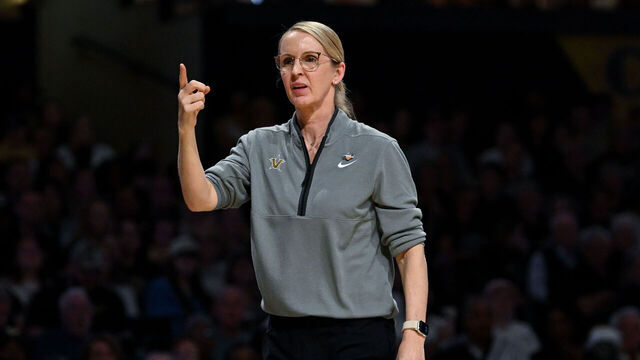 NASHVILLE, TENNESSEE - MARCH 21: Head Coach Shea Ralph of Vanderbilt Commodores coaches from the sidelines in the first half against the High Point Panthers during a first round game of the 2026 NCAA Women's Basketball Tournament at Memorial Gym on March 21, 2026 in Nashville, Tennessee.