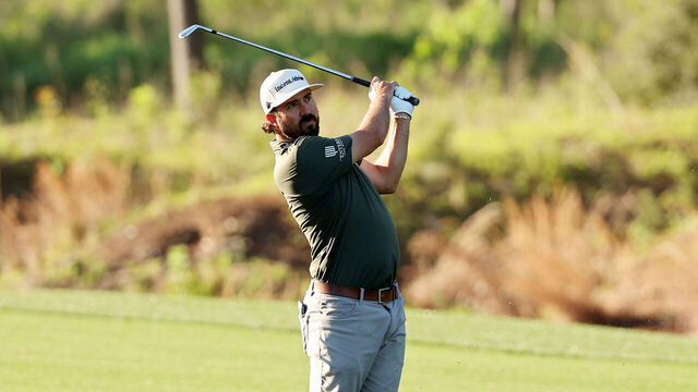 HOUSTON, TEXAS - MARCH 27: Mark Hubbard of the United States plays a shot on the fifth hole during the second round of the Texas Children's Houston Open 2026 at Memorial Park Golf Course on March 27, 2026 in Houston, Texas.
