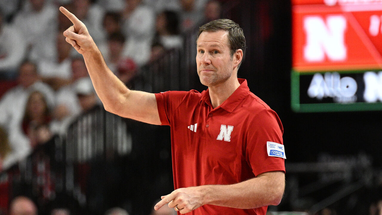 LINCOLN, NEBRASKA - FEBRUARY 1: Head coach Fred Hoiberg of the Nebraska Cornhuskers points out to his team during the second half against the Illinois Fighting Illini at Pinnacle Bank Arena on February 1, 2026 in Lincoln, Nebraska.