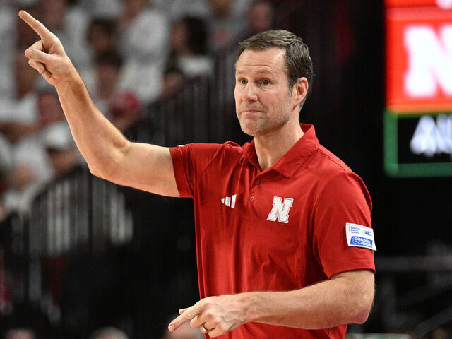 LINCOLN, NEBRASKA - FEBRUARY 1: Head coach Fred Hoiberg of the Nebraska Cornhuskers points out to his team during the second half against the Illinois Fighting Illini at Pinnacle Bank Arena on February 1, 2026 in Lincoln, Nebraska.