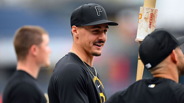 PITTSBURGH, PA - APRIL 03: Konnor Griffin #6 of the Pittsburgh Pirates looks on prior to the game between the Baltimore Orioles and the Pittsburgh Pirates at PNC Park on Friday, April 3, 2026 in Pittsburgh, Pennsylvania.