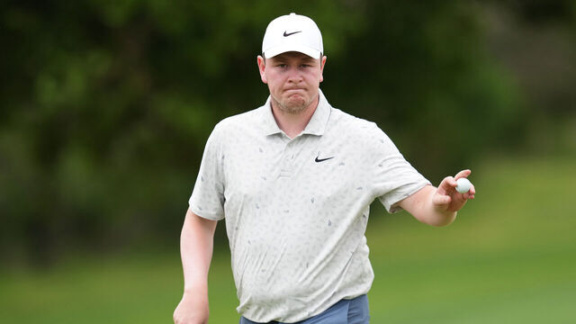SAN ANTONIO, TEXAS - APRIL 03: Robert MacIntyre of Scotland reacts on the eighth green during the second round of the Valero Texas Open 2026 at TPC San Antonio on April 03, 2026 in San Antonio, Texas.
