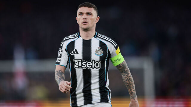BARCELONA, SPAIN - MARCH 18: Kieran Trippier of Newcastle United looks on during the UEFA Champions League 2025/26 Round of 16 Second Leg match between FC Barcelona and Newcastle United FC at Camp Nou on March 18, 2026 in Barcelona, Spain.