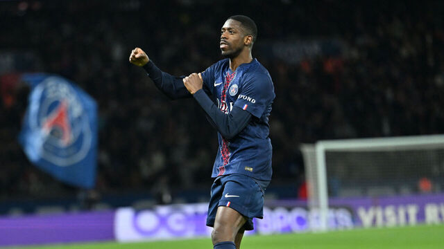PARIS, FRANCE - APRIL 03: Ousmane Dembele of Paris Saint - Germain celebrates after scoring during the French Ligue 1 (L1) soccer match between Paris Saint-Germain (PSG) and Toulouse FC at Parc des Princes stadium in Paris, France on April 03, 2026.