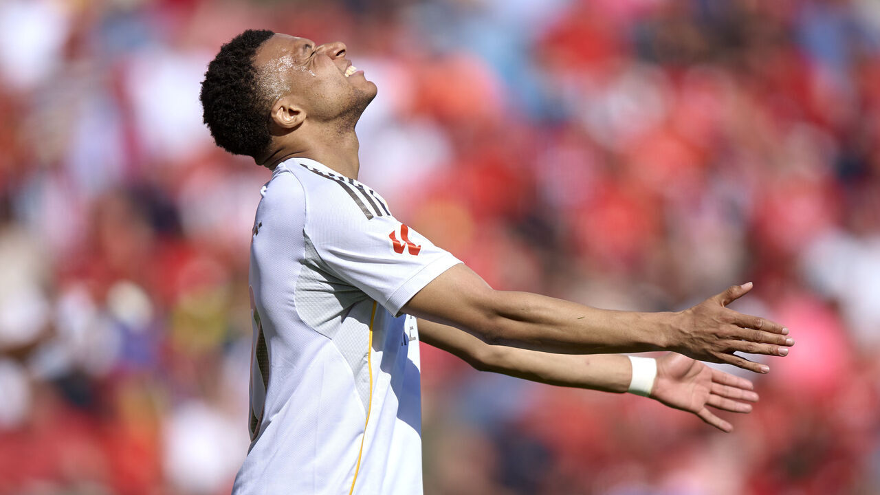 MALLORCA, SPAIN - APRIL 04: Kylian Mbappe of Real Madrid CF reacts during the LaLiga EA Sports match between RCD Mallorca and Real Madrid CF at Estadio de Son Moix on April 04, 2026 in Mallorca, Spain.