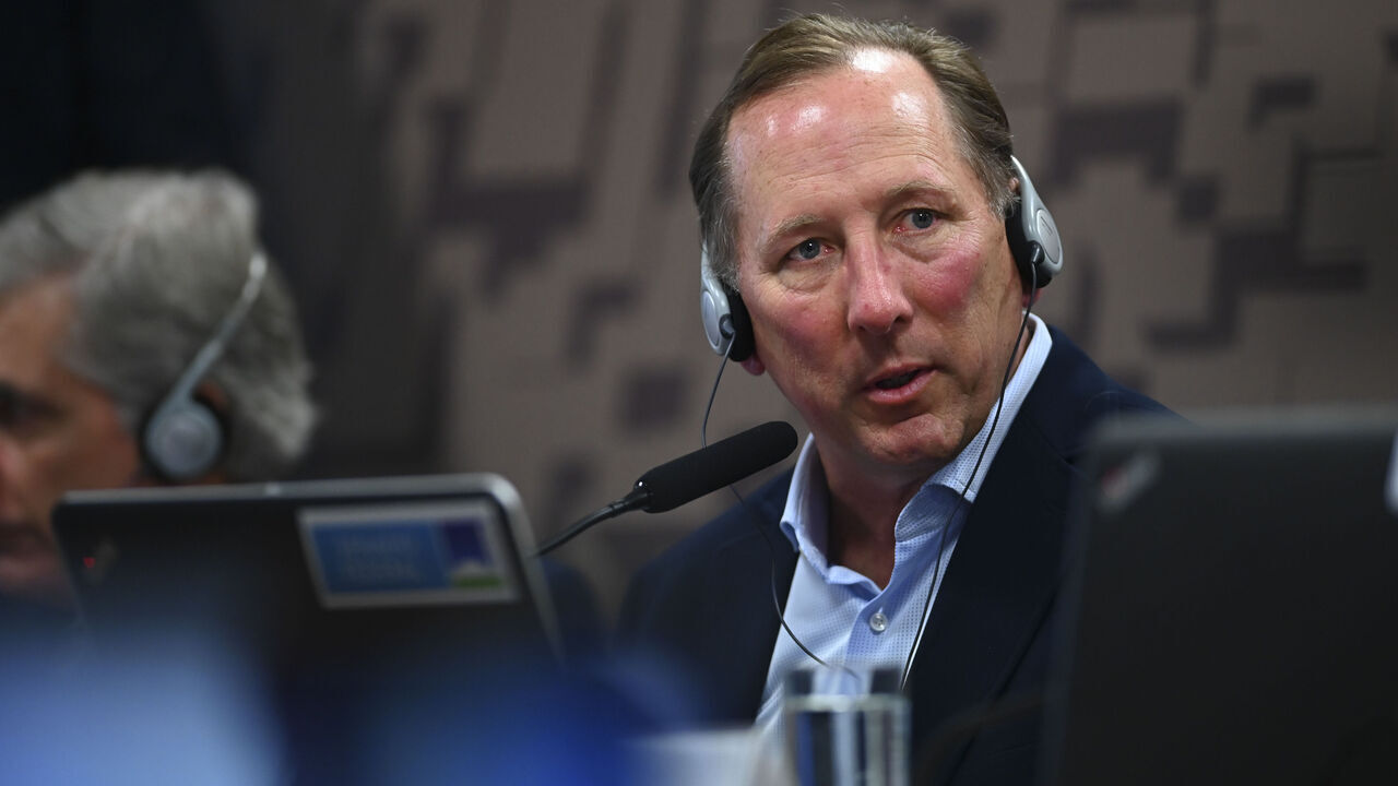 American businessman John Charles Textor is testifying at the Federal Senate's Parliamentary Commission of Inquiry (CPI) into match-fixing and sports betting in Brasilia, Brazil, on April 22, 2024. John Textor, the owner of Botafogo in Brazil and Olympique Lyonnais in France, is claiming to have evidence that proves match-fixing in soccer matches in the Brazilian championship.
