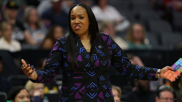 SACRAMENTO, CALIFORNIA - MARCH 28: Head coach Amaka Agugua-Hamilton of the Virginia Cavaliers reacts against the TCU Horned Frogs during the fourth quarter in the Sweet Sixteen of the 2026 NCAA Women's Basketball Tournament at Golden 1 Center on March 28, 2026 in Sacramento, California.