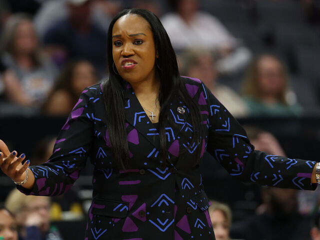 SACRAMENTO, CALIFORNIA - MARCH 28: Head coach Amaka Agugua-Hamilton of the Virginia Cavaliers reacts against the TCU Horned Frogs during the fourth quarter in the Sweet Sixteen of the 2026 NCAA Women's Basketball Tournament at Golden 1 Center on March 28, 2026 in Sacramento, California.