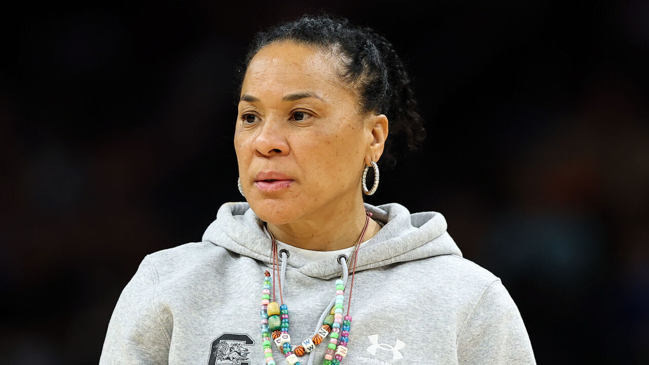 PHOENIX, ARIZONA - APRIL 04: Head coach Dawn Staley of the South Carolina Gamecocks looks on during the Super Saturday open practice ahead of the 2026 NCAA Women's Basketball Tournament Final Four championship game at Mortgage Matchup Center on April 04, 2026 in Phoenix, Arizona.