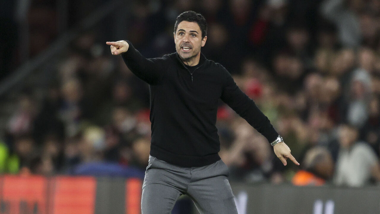 SOUTHAMPTON, ENGLAND - APRIL 04: Head Coach Mikel Arteta of Arsenal during the Emirates FA Cup Quarter Final match between Southampton and Arsenal on April 04, 2026 in Southampton, England.