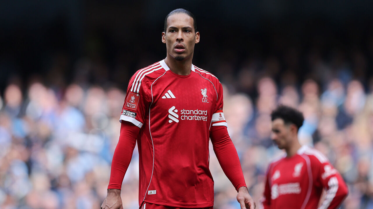 MANCHESTER, ENGLAND - APRIL 04: Virgil van Dijk of Liverpool during the Emirates FA Cup Quarter Final match between Manchester City and Liverpool on April 04, 2026 in Manchester, England.