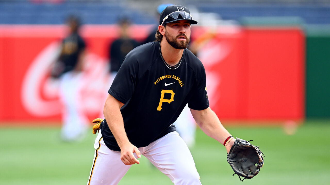 PITTSBURGH, PA - APRIL 03: Jared Triolo #19 of the Pittsburgh Pirates fields ground balls prior to the game between the Baltimore Orioles and the Pittsburgh Pirates at PNC Park on Friday, April 3, 2026 in Pittsburgh, Pennsylvania.