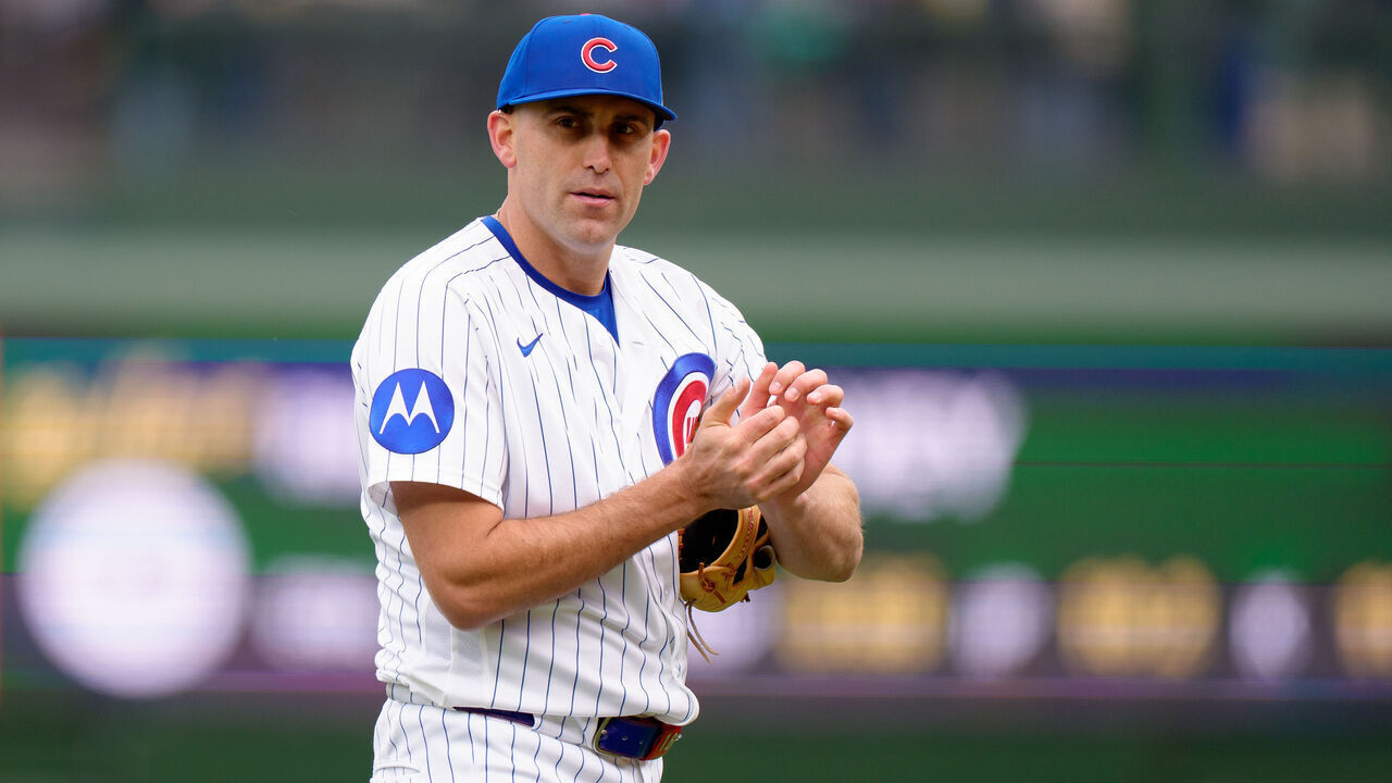 CHICAGO, ILLINOIS - APRIL 1: Matthew Boyd #16 of the Chicago Cubs pitches in a game against the Los Angeles Angels at Wrigley Field on April 1, 2026 in Chicago, Illinois.