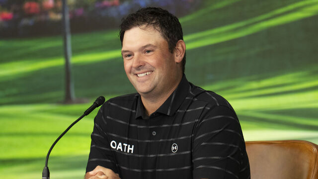 Patrick Reed of the United States speaks to members of the media prior to the Masters at Augusta National Golf Club, Monday, April 06, 2026..