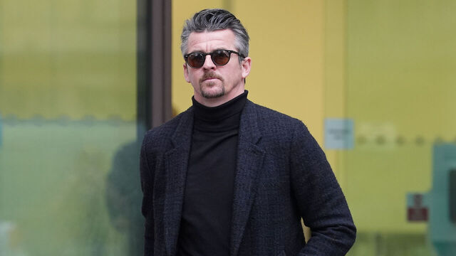 Former footballer Joey Barton leaves Westminster Magistrates' Court, central London, where he has been found guilty of assaulting his wife, Georgia Barton. Picture date: Tuesday March 25, 2025.