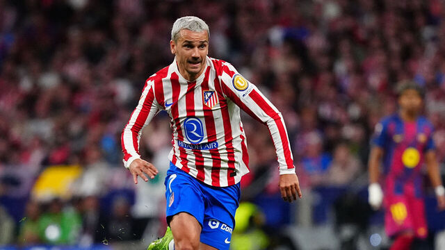 MADRID, SPAIN - 2026/04/04: Antoine Griezmann of Atletico de Madrid seen in action during the LaLiga EA Sports match between Atletico de Madrid CF and FC Barcelona at Riyadh Air Metropolitano. Final Score: Atletico de Madrid 1:2 FC Barcelona.