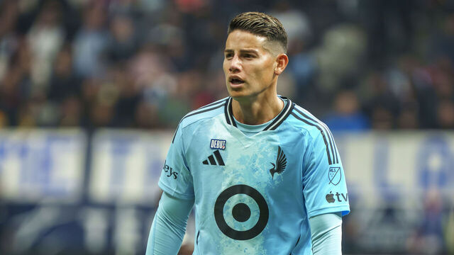 VANCOUVER, CANADA - MARCH 15: James Rodriguez (10) of Minnesota United FC during play against the Vancouver Whitecaps FC in the second half at BC Place on March 15, 2026 in Vancouver, Canada.