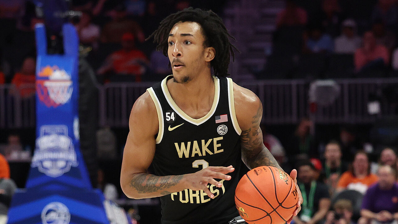 CHARLOTTE, NC - MARCH 11: Wake Forest Demon Deacons guard Juke Harris (2) during the ACC Men's basketball tournament between the Wake Forest Demon Deacons and the Clemson Tigers on March 11, 2026 at the Spectrum Center in Charlotte, N.C.