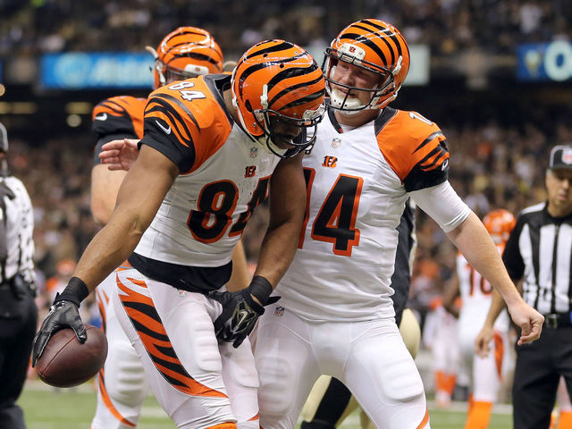VIDEO: Gresham flips ball to Bengals fan after TD, Saints fan snatches it away