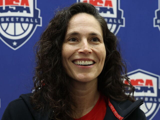CHARLOTTE, NC - DECEMBER 12: Sue Bird talks to the media during the United States Women's Basketball Team Training Camp on December 12, 2025 at Duke University in Durham, North Carolina. Mandatory Copyright Notice: Copyright 2025 NBAE