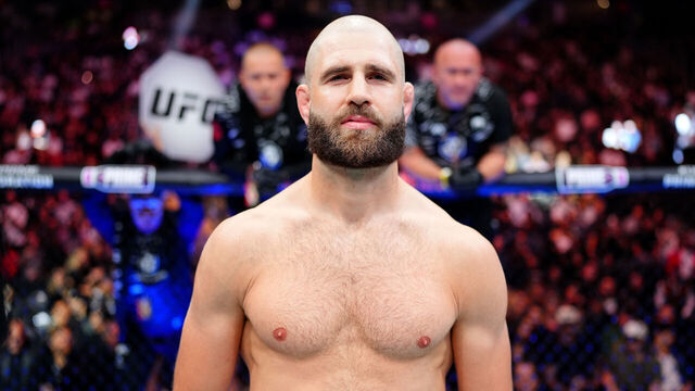 LAS VEGAS, NEVADA - OCTOBER 04: Jiri Prochazka of the Czech Republic enters the Octagon in a light heavyweight fight during the UFC 320 event at T-Mobile Arena on October 04, 2025 in Las Vegas, Nevada.