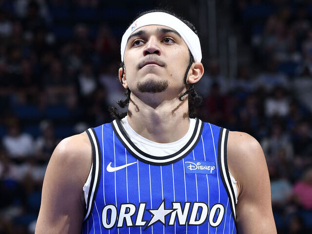 ORLANDO, FL - APRIL 6: Anthony Black #0 of the Orlando Magic shoots a free throw during the game against the Detroit Pistons on April 6, 2026 at Kia Center in Orlando, Florida. Mandatory Copyright Notice: Copyright 2026 NBAE
