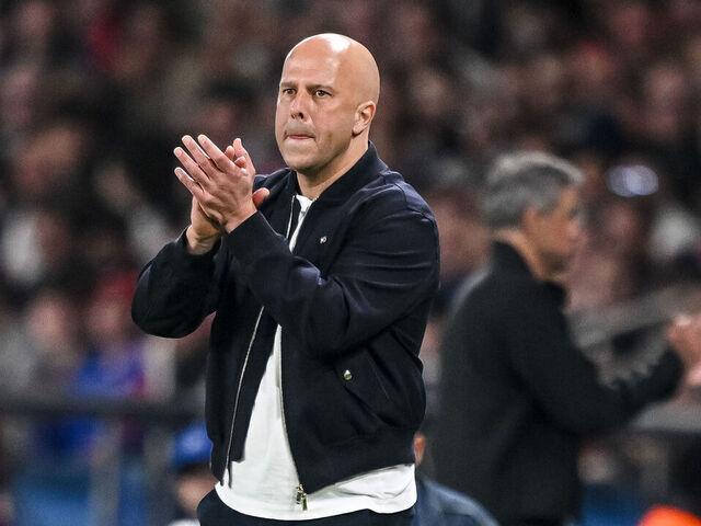 Paris, France - April 8: head coach Arne Slot of Liverpool FC gestures during the UEFA Champions League 2025/26 Quarter-Final First Leg match between Paris Saint-Germain FC and Liverpool FC at Parc des Princes on April 8, 2026 in Paris, France.