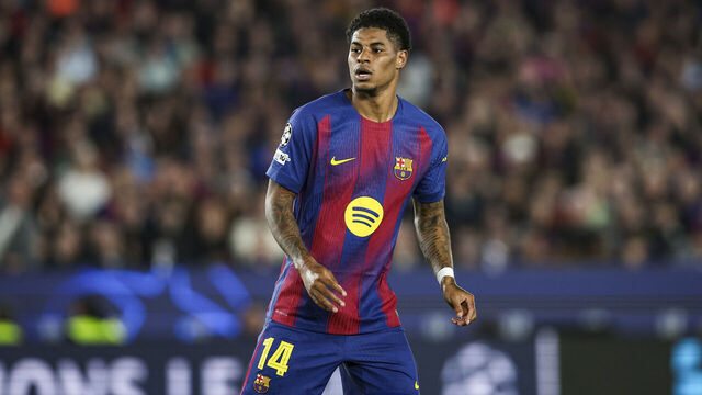 Marcus Rashford of FC Barcelona during the UEFA Champions League quarter-final first leg match between FC Barcelona and Atletico de Madrid at Spotify Camp Nou Stadium on April 8, 2026, in Barcelona, Spain.