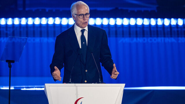 CORTINA D'AMPEZZO, ITALY - MARCH 15: Giovanni Malago, President of the Organising Committee for the Olympic and Paralympic Winter Games Milano Cortina 2026 delivers a speech during the Milano Cortina 2026 Winter Paralympic Games closing ceremony at Cortina Curling Olympic Stadium on March 15, 2026 in Cortina d'Ampezzo, Italy.
