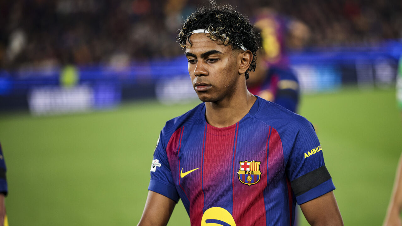 Lamine Yamal of FC Barcelona during the UEFA Champions League quarter-final first leg match between FC Barcelona and Atletico de Madrid at Spotify Camp Nou Stadium on April 8, 2026, in Barcelona, Spain.