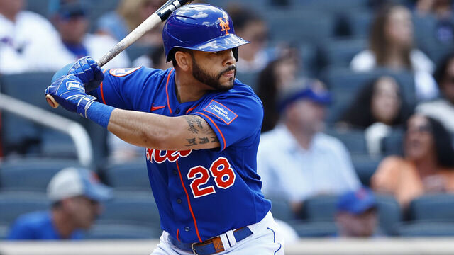 NEW YORK, NEW YORK - JULY 30: Tommy Pham #28 of the New York Mets in action against the Washington Nationals during a game at Citi Field on July 30, 2023 in New York City.